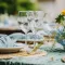 Elegant grand celebration and wedding catering setup with beautiful table settings and custom menus in New Jersey