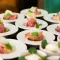 Freshly prepared drop-off catering spread with artisan sandwiches and salads delivered to a New Jersey office